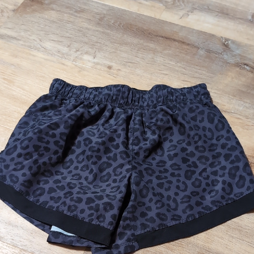 Leopard Print Black Shorts